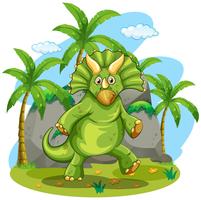 Green dinosaur standing on two feet vector
