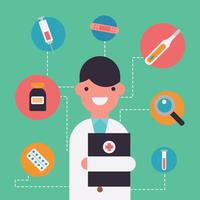 Colorful Doctor And Healthcare Stuff vector