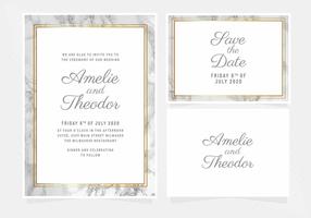 Vector Marble Wedding Invitation