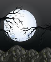 Mystery Dark Night Forest Background vector