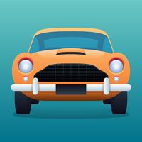 Retro Yellow Car Vintage Illustration vector