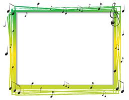 Plantilla de borde con notas musicales vector