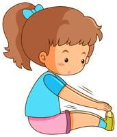Young girl stretching on white background vector