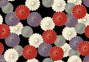 Seamless chrysanthemum pattern in the Japanese traditional style.