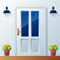 Front Door Background Vector Illustration