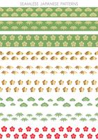 Set of Japanese traditional, seamless patterns, vector illustration.