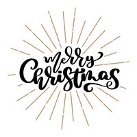 Merry Christmas vector text Calligraphic Lettering design card template. Creative typography for Holiday Greeting Gift Poster. Calligraphy Font style Banner