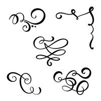 Set of vector vintage bundle elegant dividers, swirls,  corners