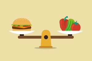 Healthy eating balanced diet concept vector