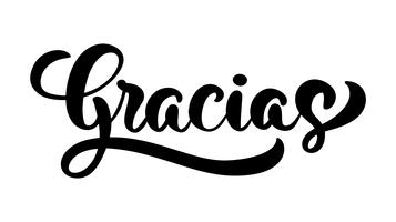 &quot;Gracias&quot; letras escritas a mano vector