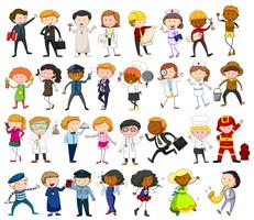 People doing different jobs on white background vector