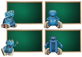 Board template with blue robot vector