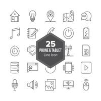 Phone and Tablet Line icon  Set 
