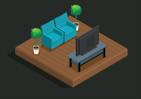 Living Room Isometric Style vector