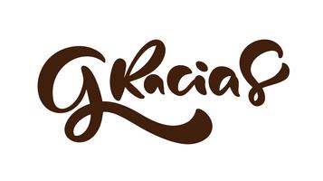 Gracias hand written lettering Thank you in Spanish vector