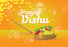 Happy Vishu Poster Design vector
