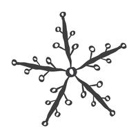 Scandinavian handdraw snowflakes sign. Winter design element Vector illustration. Black snowflake icon isolated on white background. Snow flake silhouettes. Symbol of snow, holiday, cold weather, frost