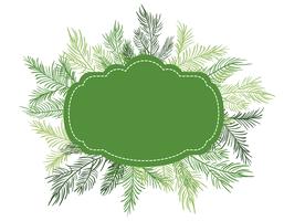 Green Vector illustration Christmas frame background with fir-tree branches