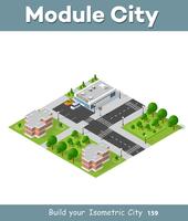 City quarter top view landscape isometric 3D projection vector