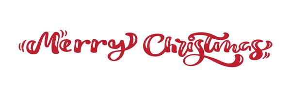 Merry Christmas red vintage calligraphy lettering vector text. For art template design list page, mockup brochure style, banner idea cover, booklet print flyer, poster