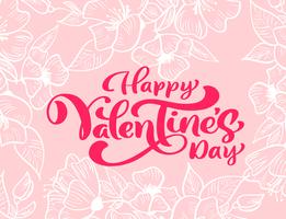 Calligraphy phrase "Happy Valentine's Day" with flourishes and Hearts