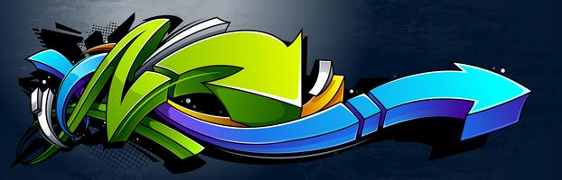 Banner de graffiti horizontal vector