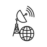 Iconos de línea SEO de conexión global vector