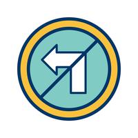 Vector No left turn Icon