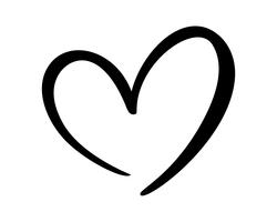 Amor caligráfico signo corazón vector
