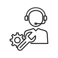 Technical Support SEO Line Icons vector