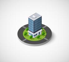  icons Isometric 3D city vector