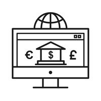 Internet banking SEO Line Icon vector