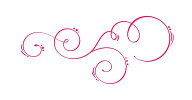 Vector dibujado a mano elementos de diseño caligráfico Flourish primavera. Decoración floral de estilo ligero para web, bodas y estampados. Aislados en fondo blanco Ilustración de caligrafía y letras
