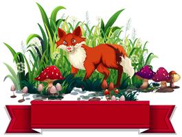 Banner design with red fox vector