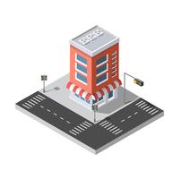 City isometric of urban infrastructure business. Vector