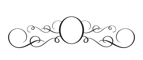 Vector dibujado a mano separador caligráfico. Elemento de diseño de flor de primavera. Decoración floral de estilo ligero para tarjetas de felicitación, web, bodas y estampados. Aislados en fondo blanco Ilustración de caligrafía y letras