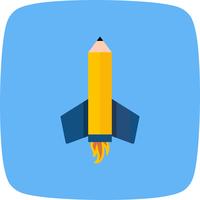 Pencil Rocket Vector Icon