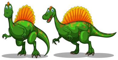 Dinosaurio verde con garras afiladas