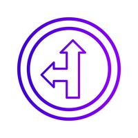 Vector Go straight or left Icon