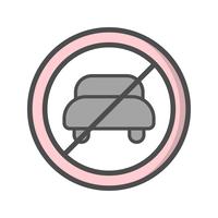 Vector No entry for motor vehicle Icon