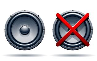 On off mode speakers vector