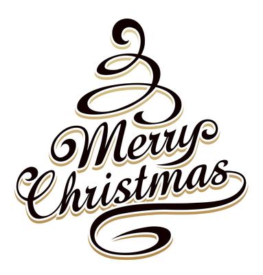 Christmas tree shaped Typography
