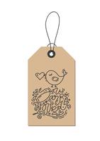 Vector monoline calligraphy phrase You are Loved on kraft tag. Isolated Valentines Day Hand Drawn lettering illustration. Heart Holiday sketch doodle design valentine card. love decor for web, wedding and print