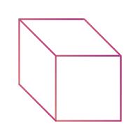 Icono de vector de cubo
