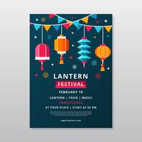 Taiwan Sky Lantern Festival Poster Vector