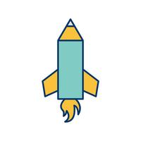 Pencil Rocket Vector Icon