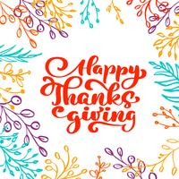 Happy Thanksgiving Calligraphy Text  vector