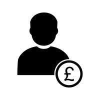 Pound with Man Vector Icon