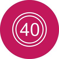 Vector Speed limit 40 Icon