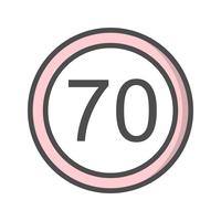 Vector Speed limit 70 Icon